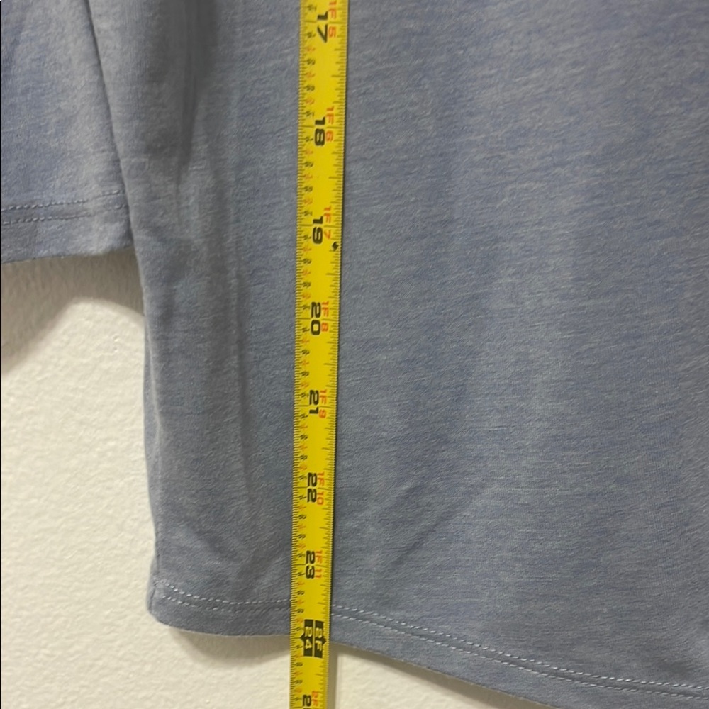Modern Lux Blue T-Shirt Life is fine with a glass of wine Size Medium EUC - Picture 5 of 7